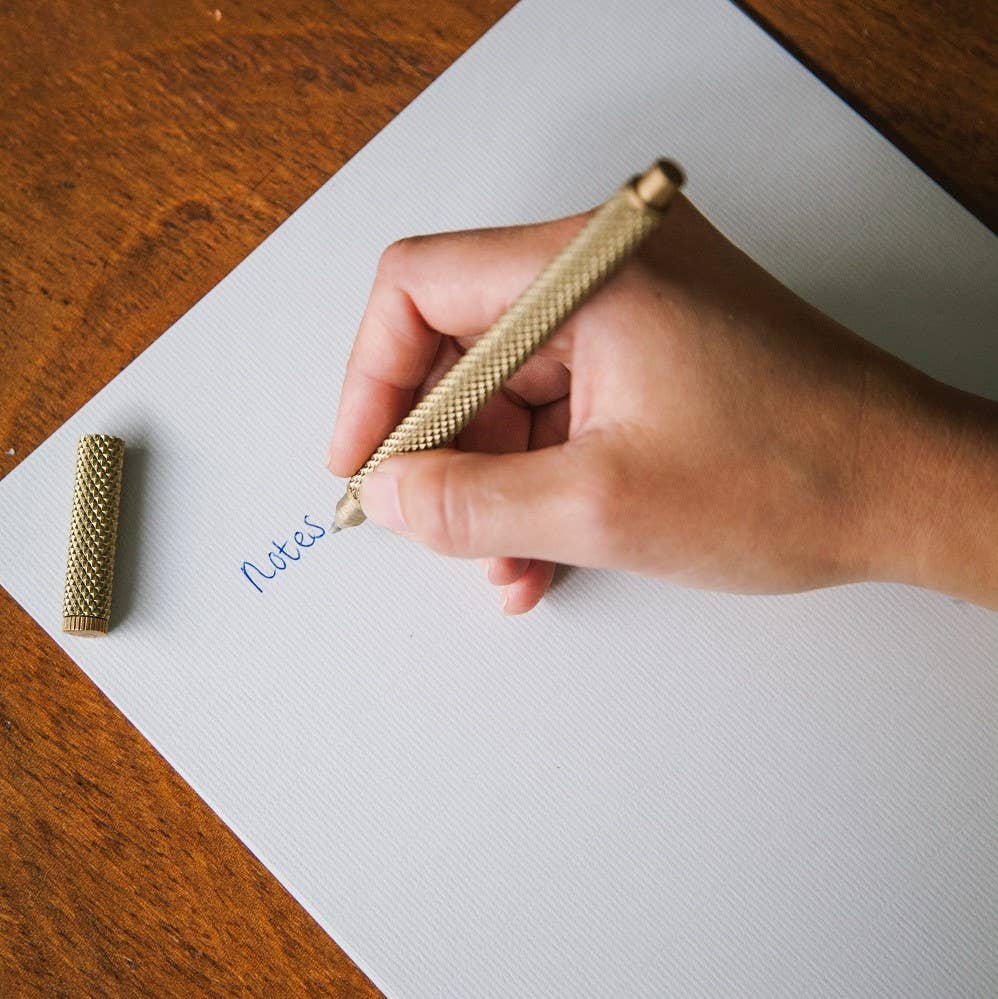 Knurled or Striped Brass Pen