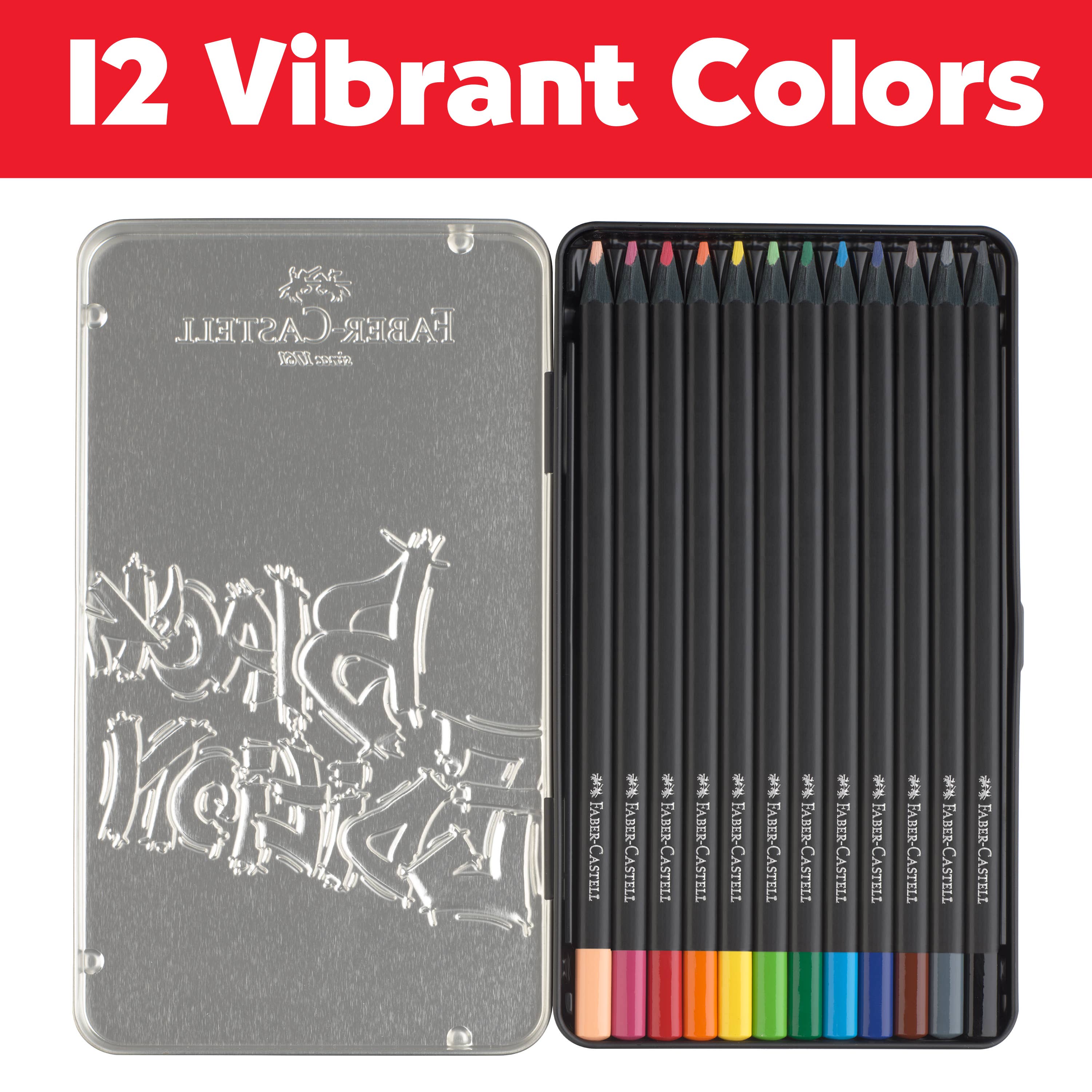 Super Soft Black Edition Colored Pencils, Gift Tin of 12